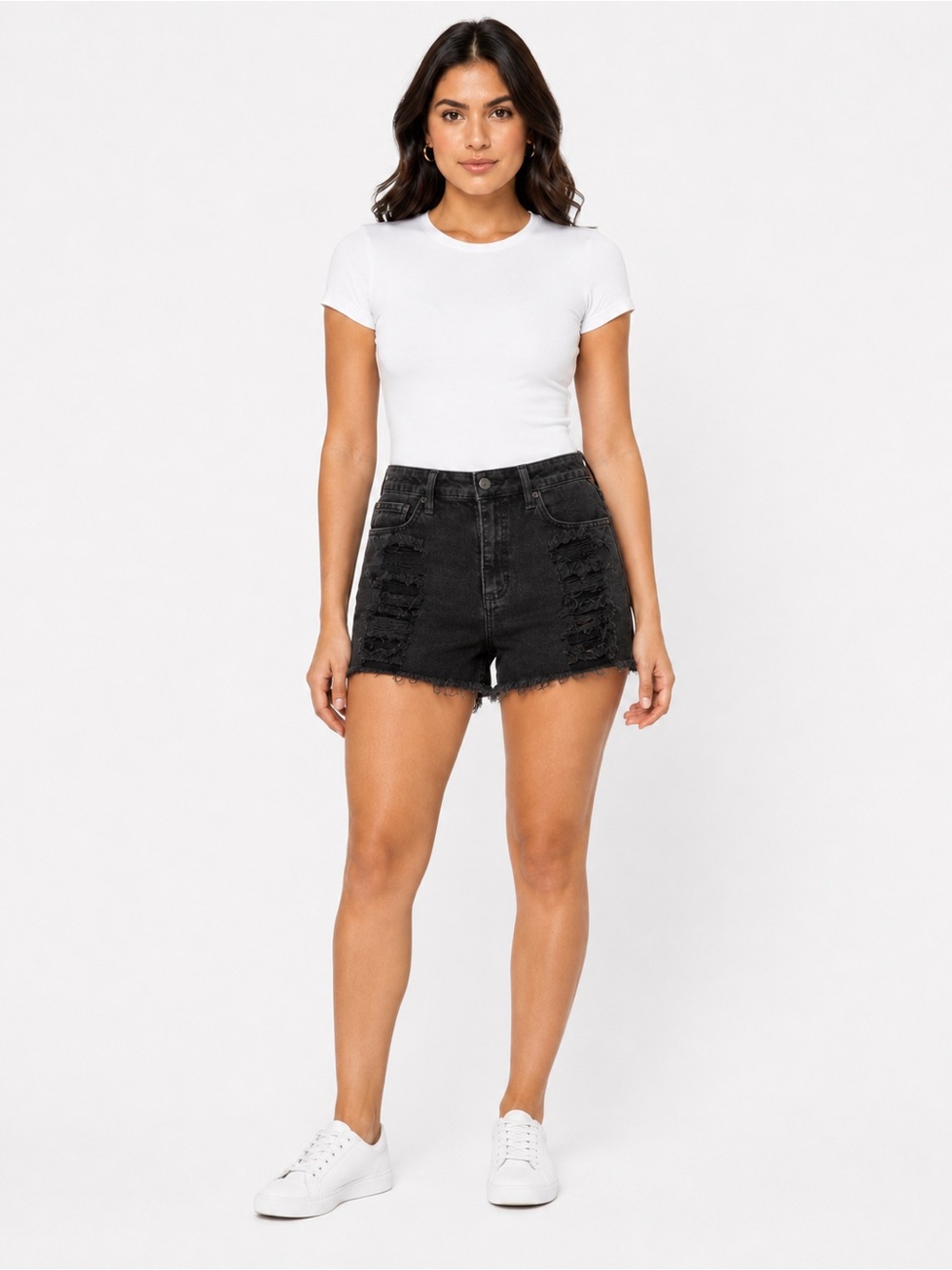 Cello Black Distressed Denim Cutoff Shorts – Women’s Size M